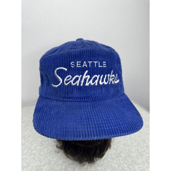 Vintage Seattle Seahawks Sports Specialties Hat CORD Corduroy Cap Script NFL - Picture 1 of 10